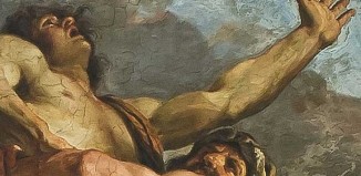 Guercino, Palazzo Talon Sampieri, particolare dell'Affresco Ercole e Anteo