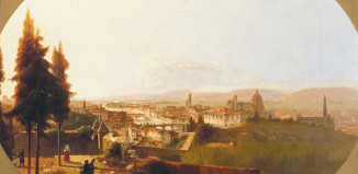 Carlo Brazzini, veduta di Firenze da Monte alle Croci, olio su tela
