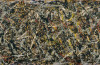 Jackson Pollock, Alchimia (Alchemy, 1947; olio, pittura d'alluminio, forse smalto, e spago su tela, 114,6 x 221,3 cm; Collezione Peggy Guggenheim, Venezi