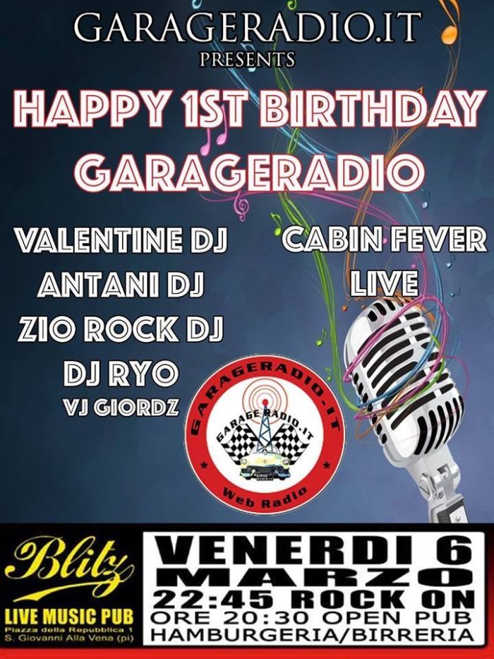 garage radio compleanno