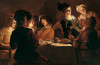 Gerrit van Honthorst (Gherardo delle Notti) (Utrecht 1592-1656), Cena con suonatore di liuto, 1619-1620, olio su tela, Firenze, Galleria degli Uffizi