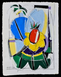 Ugo Nespolo Citazione, 2014 Tecnica mista e acrilici su carta a mano, cm 77x59