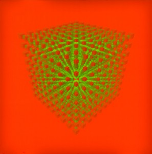 Vincenzo Missanelli Cubogramma perspective RV, 2006 Colore al lattice su tela. Tecnica hp, cm 60x60